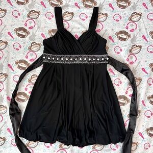 Bora USA‎ Formal Cocktail Mini Dress Bubble Hem Size XL VTG Opal Gems Goth Prom